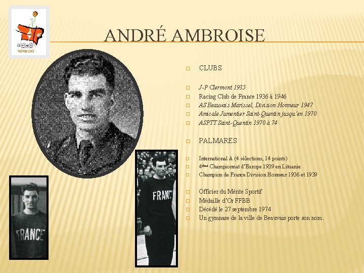 ANDRÉ AMBROISE � CLUBS � � J-P Clermont 1935 Racing Club de France 1936