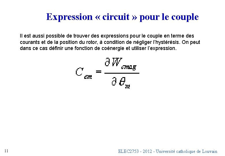 Expression « circuit » pour le couple Il est aussi possible de trouver des