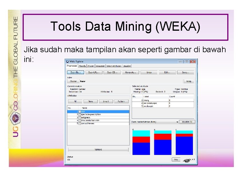 Tools Data Mining (WEKA) Jika sudah maka tampilan akan seperti gambar di bawah ini: