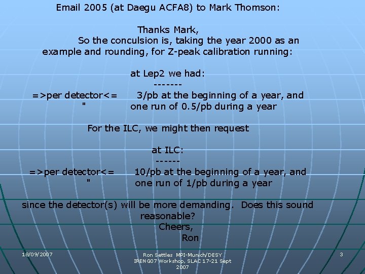 Email 2005 (at Daegu ACFA 8) to Mark Thomson: Thanks Mark, So the conculsion Email 2005 (at Daegu ACFA 8) to Mark Thomson: Thanks Mark, So the conculsion