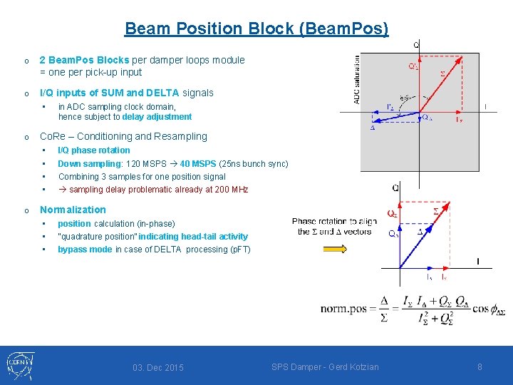 Beam Position Block (Beam. Pos) o 2 Beam. Pos Blocks per damper loops module