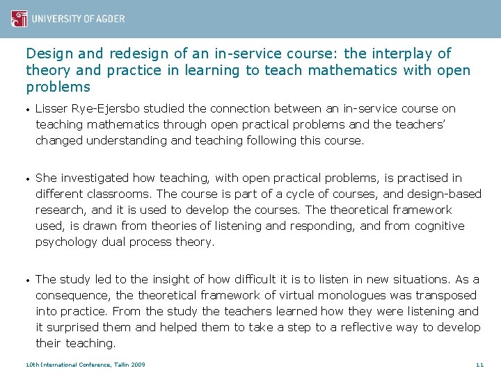 Design and redesign of an in-service course: the interplay of theory and practice in