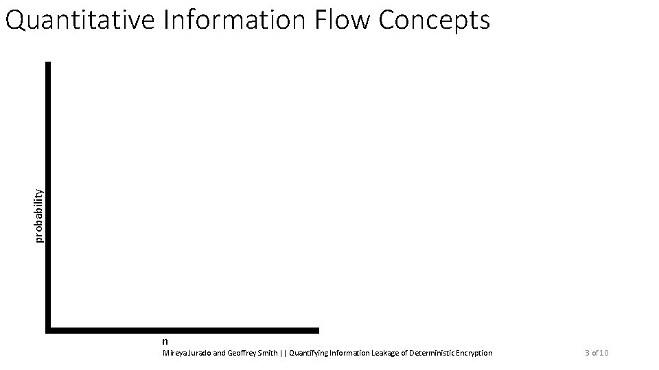 probability Quantitative Information Flow Concepts n Mireya Jurado and Geoffrey Smith || Quantifying Information