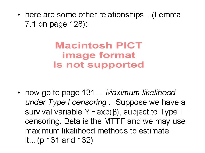  • here are some other relationships…(Lemma 7. 1 on page 128): • now