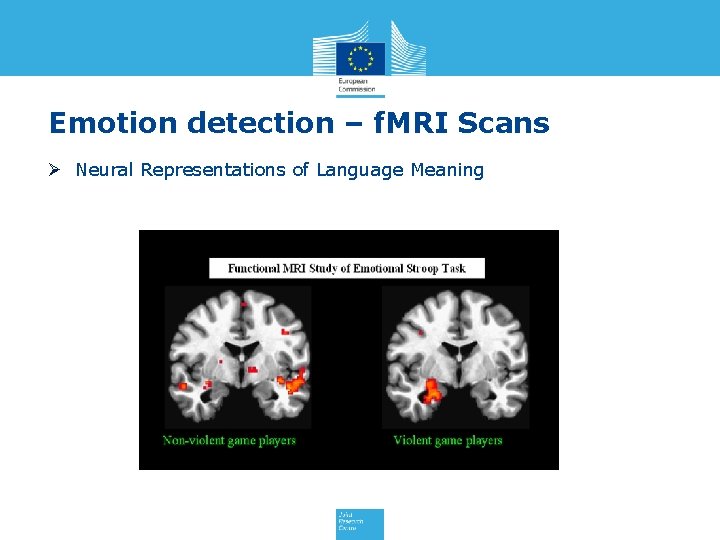 Emotion detection – f. MRI Scans Ø Neural Representations of Language Meaning 