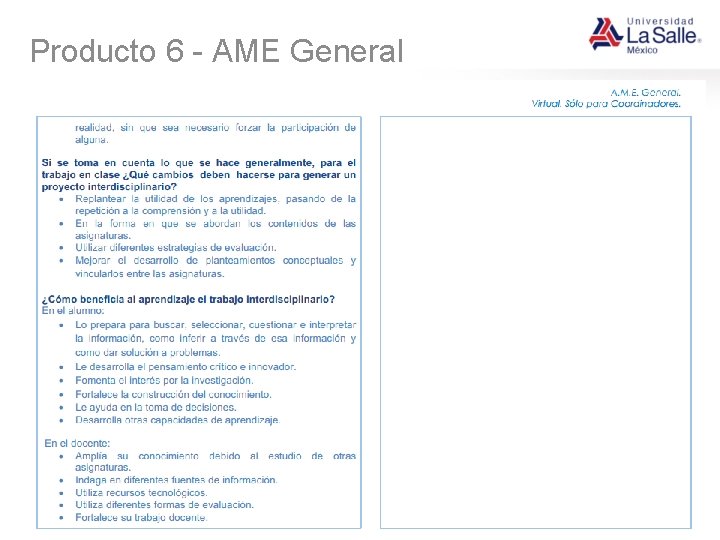 Producto 6 - AME General 