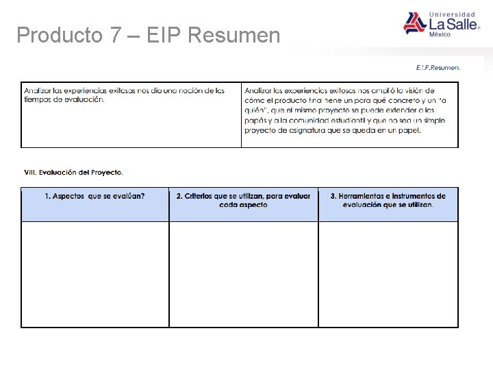 Producto 7 – EIP Resumen 