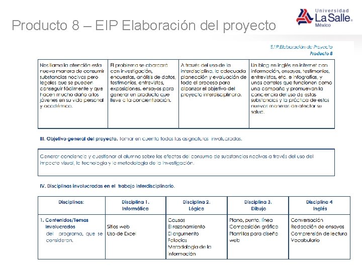 Producto 8 – EIP Elaboración del proyecto 