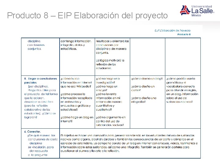 Producto 8 – EIP Elaboración del proyecto 