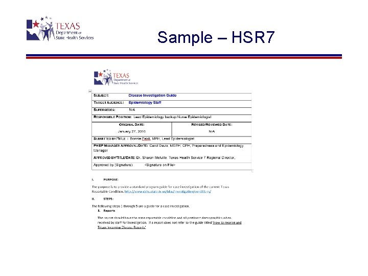 Sample – HSR 7 