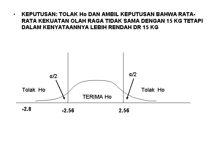  • KEPUTUSAN: TOLAK Ho DAN AMBIL KEPUTUSAN BAHWA RATA KEKUATAN OLAH RAGA TIDAK