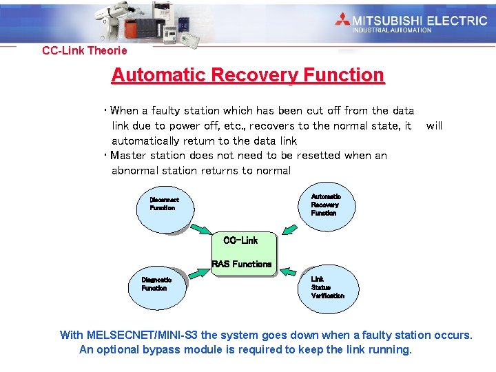 Industrial Automation CC-Link Theorie Automatic Recovery Function • When a faulty station which has