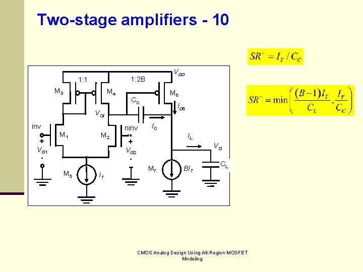 Two-stage amplifiers - 10 VDD 1: 2 B 1: 1 M 3 M 4