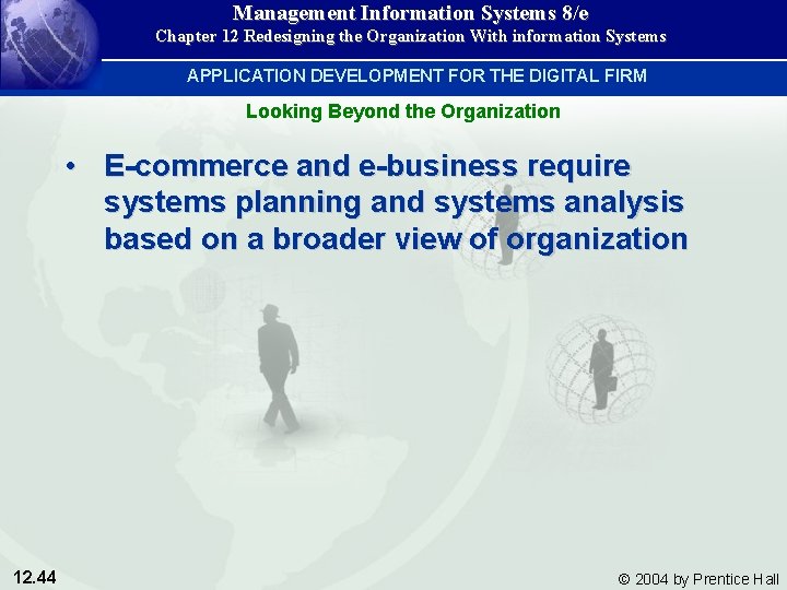 Management Information Systems 8/e Chapter 12 Redesigning the Organization With information Systems APPLICATION DEVELOPMENT