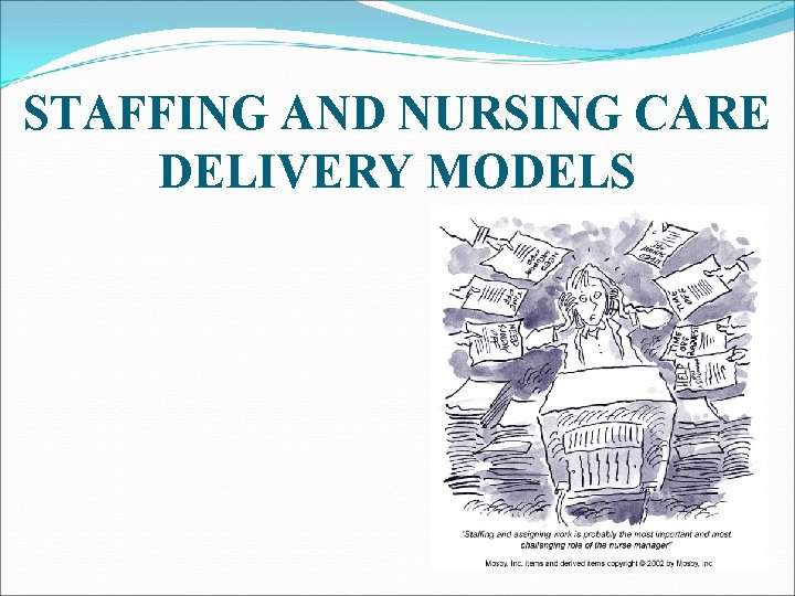 STAFFING AND NURSING CARE DELIVERY MODELS 