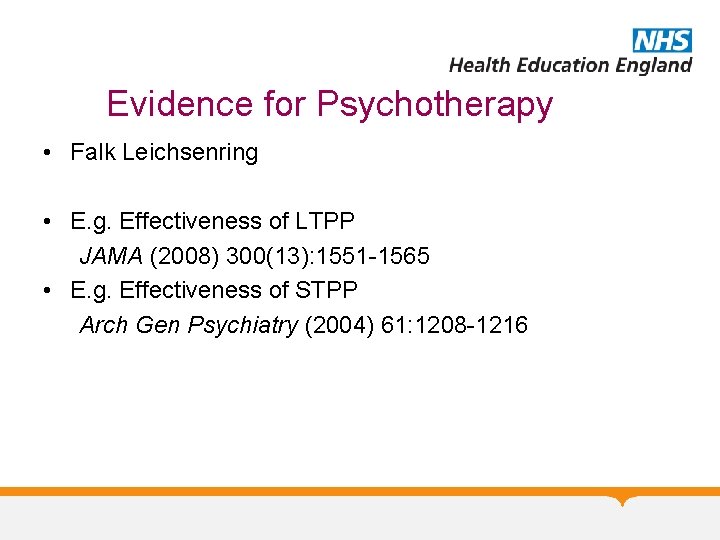 Evidence for Psychotherapy • Falk Leichsenring • E. g. Effectiveness of LTPP JAMA (2008)