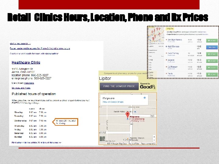 Retail Clinics Hours, Location, Phone and Rx Prices Lipitor Healthcare 311 Screencaps Retail Clinics Hours, Location, Phone and Rx Prices Lipitor Healthcare 311 Screencaps