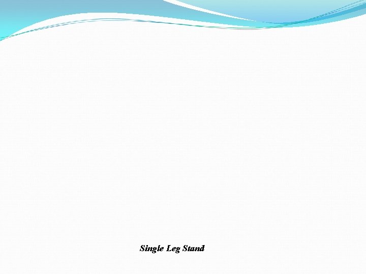 Single Leg Stand Single Leg Stand
