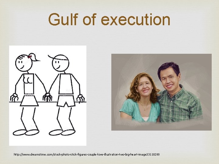 Gulf of execution http: //www. dreamstime. com/stock-photo-stick-figures-couple-love-illustration-two-big-heart-image 33110280 