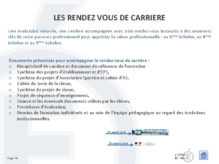 LES RENDEZ VOUS DE CARRIERE Une évaluation rénovée, une carrière accompagnée avec trois rendez LES RENDEZ VOUS DE CARRIERE Une évaluation rénovée, une carrière accompagnée avec trois rendez