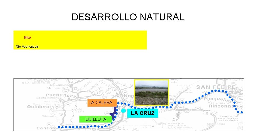 DESARROLLO NATURAL Hito Río Aconcagua LA CALERA LA CRUZ QUILLOTA 