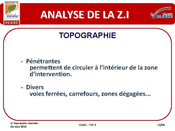 ANALYSE DE LA Z. I TOPOGRAPHIE - Pénétrantes permettent de circuler à l’intérieur de