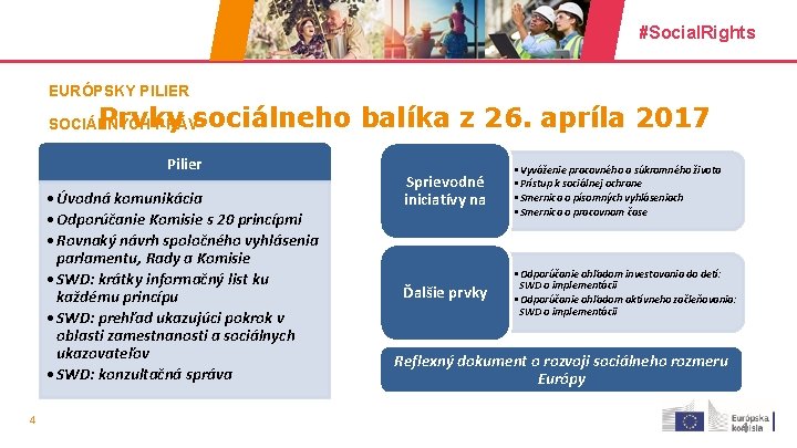 #Social. Rights EURÓPSKY PILIER Prvky sociálneho balíka z 26. apríla 2017 SOCIÁLNYCH PRÁV Pilier