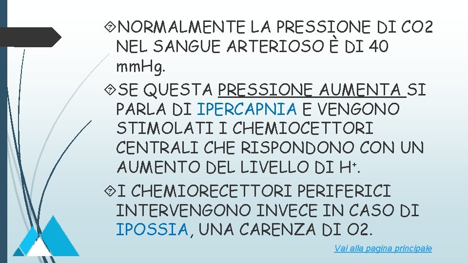  NORMALMENTE LA PRESSIONE DI CO 2 NEL SANGUE ARTERIOSO È DI 40 mm.