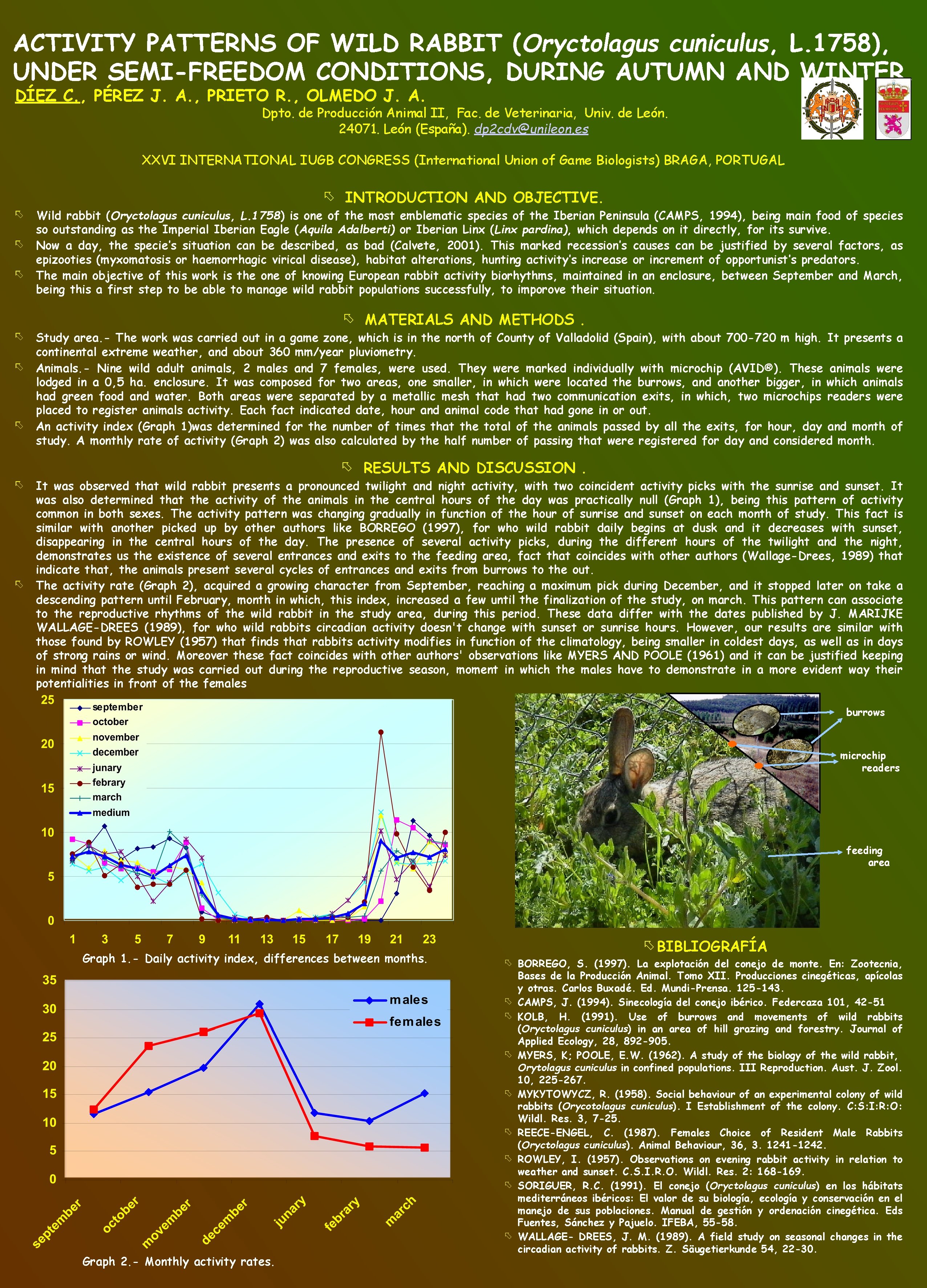 Wild Rabbit Graph ACTIVITY PATTERNS OF WILD RABBIT Oryctolagus cuniculus L