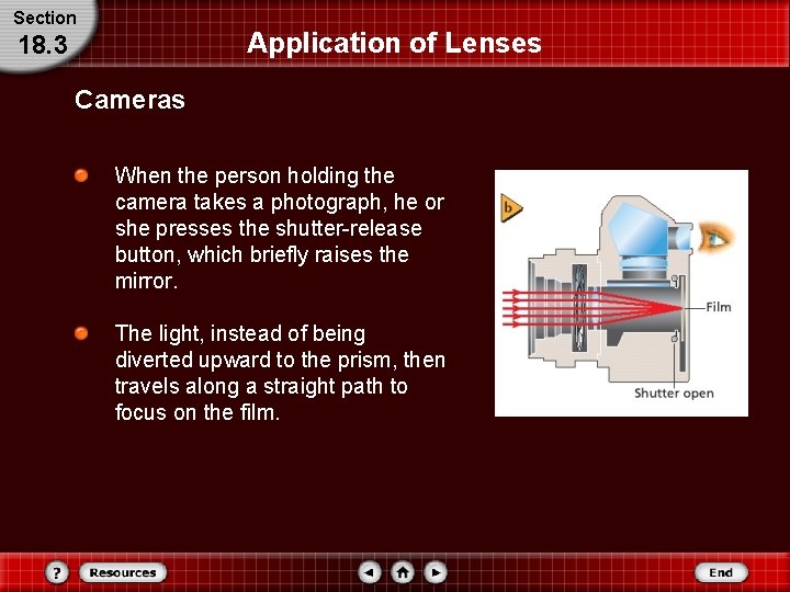 Section Application of Lenses 18. 3 Cameras When the person holding the camera takes