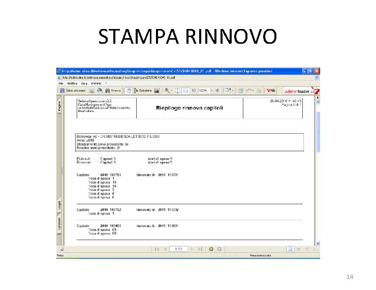 STAMPA RINNOVO 14 