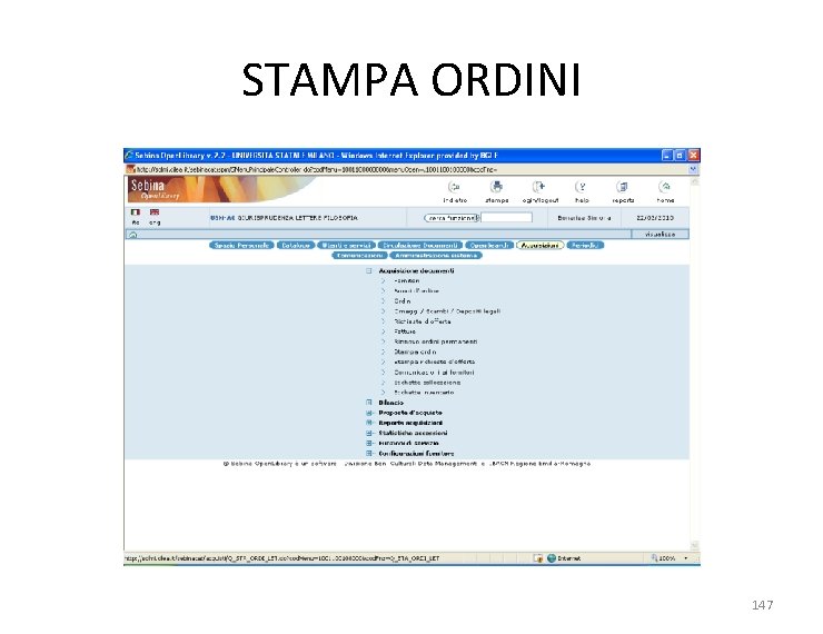 STAMPA ORDINI 147 