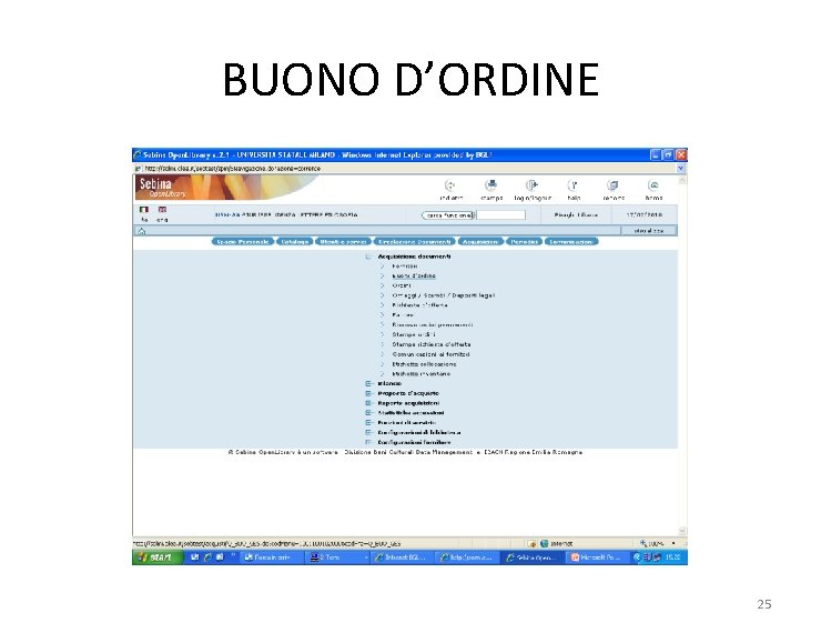 BUONO D’ORDINE 25 