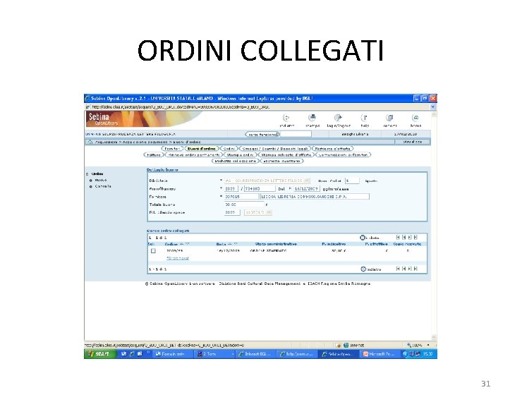 ORDINI COLLEGATI 31 