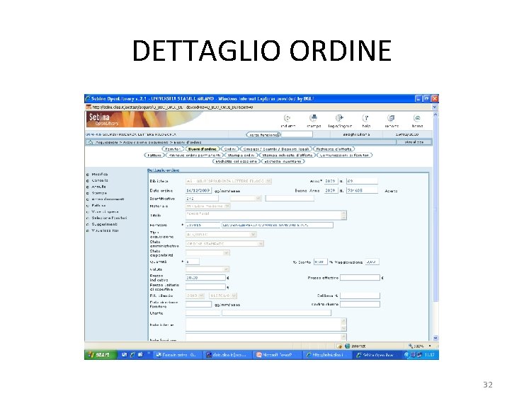 DETTAGLIO ORDINE 32 