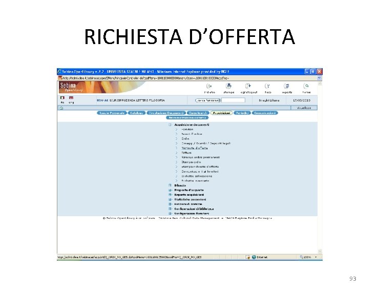 RICHIESTA D’OFFERTA 93 