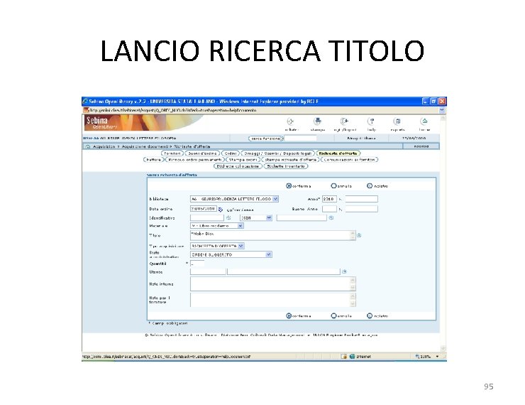 LANCIO RICERCA TITOLO 95 