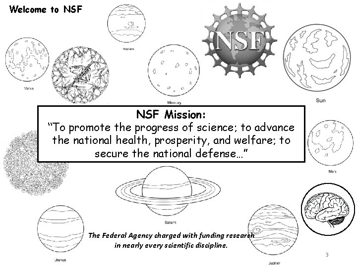 Welcome to NSF Mission: “To promote the progress of science; to advance the national