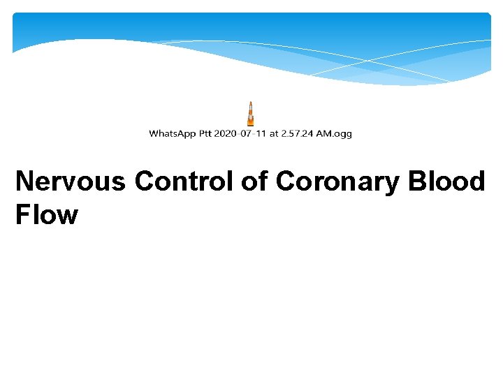 Nervous Control of Coronary Blood Flow 