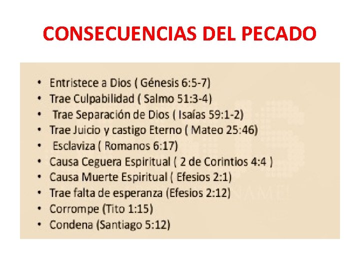 CONSECUENCIAS DEL PECADO 