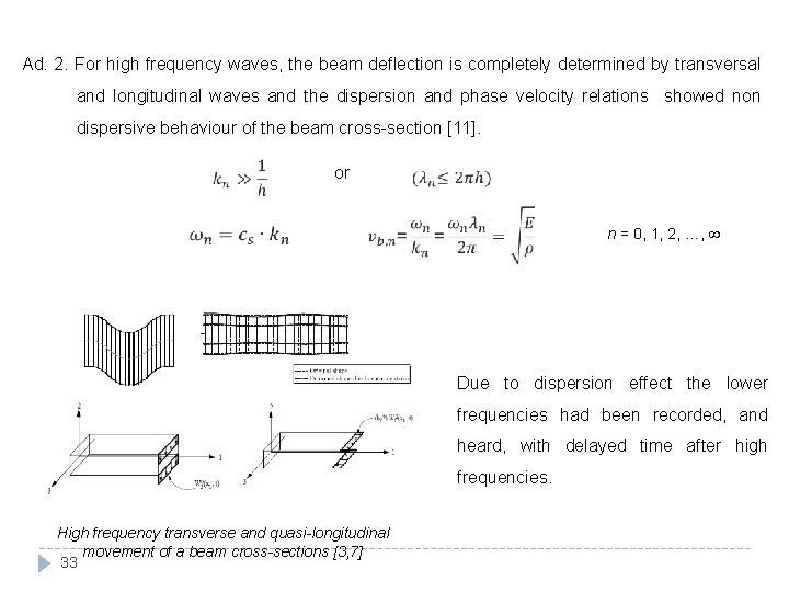 Ad. 2. For high frequency waves, the beam deflection is completely determined by transversal