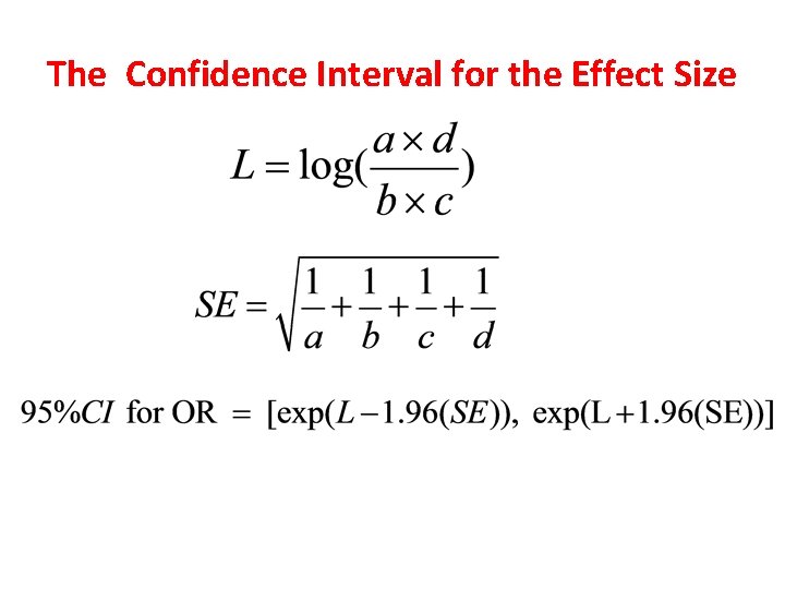 The Confidence Interval for the Effect Size 