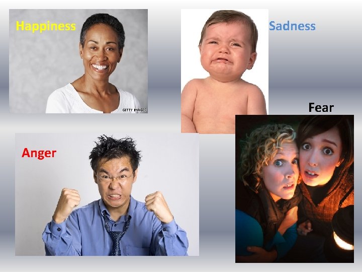 Happiness Sadness Fear Anger 