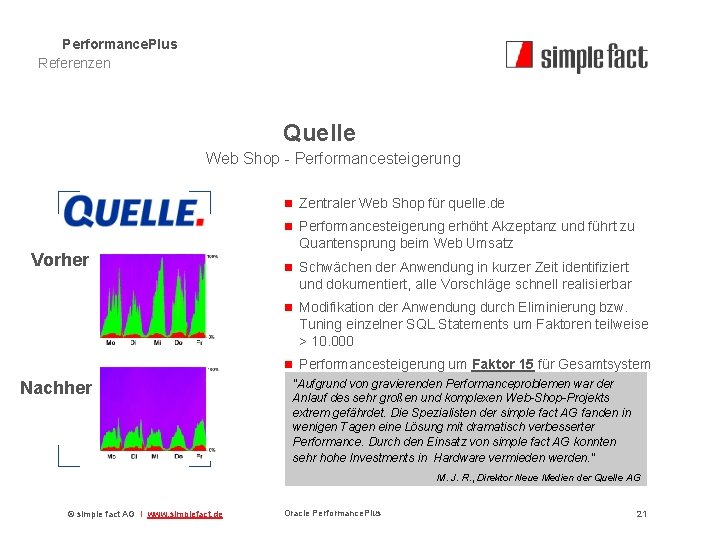 Performance. Plus Referenzen Quelle Web Shop - Performancesteigerung n Zentraler Web Shop für quelle.