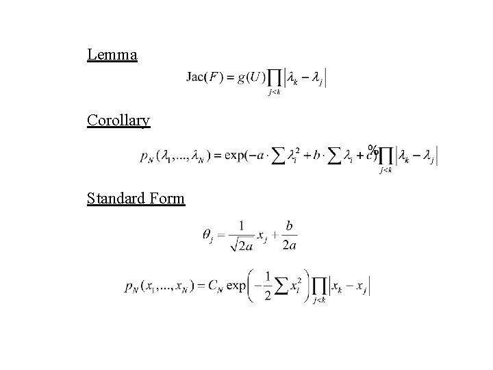 Lemma Corollary Standard Form 