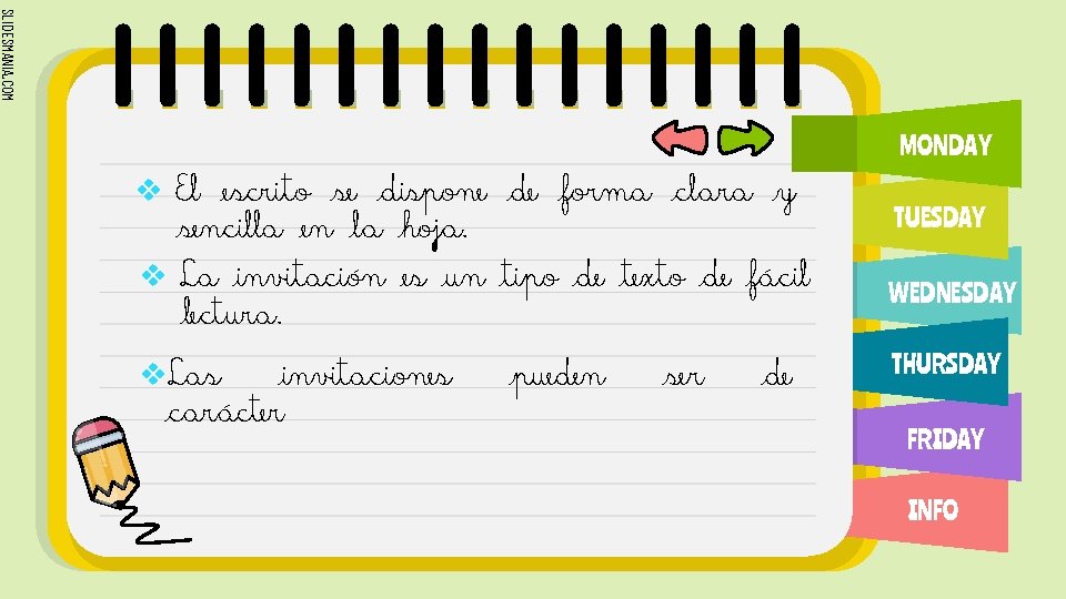 SLIDESMANIA. COM MONDAY v El _escrito _se _dispone _de _forma _clara _y _sencilla _en