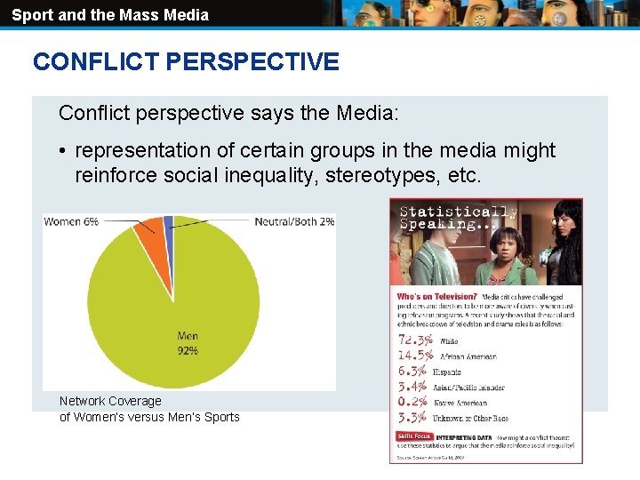 Sport and the Mass Media CONFLICT PERSPECTIVE Conflict perspective says the Media: • representation