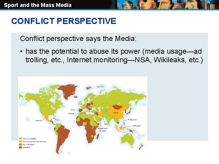 Sport and the Mass Media CONFLICT PERSPECTIVE Conflict perspective says the Media: • has