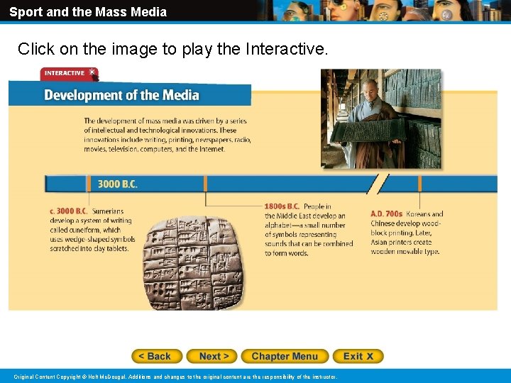 Sport and the Mass Media Click on the image to play the Interactive. Original