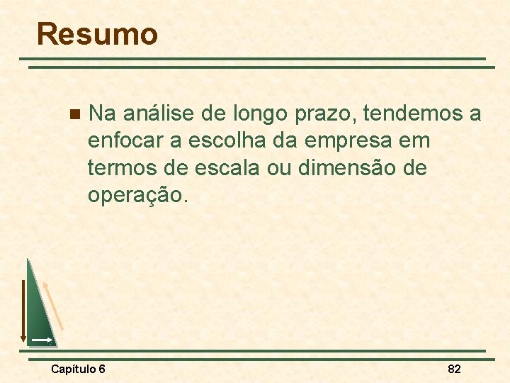 Resumo n Na análise de longo prazo, tendemos a enfocar a escolha da empresa